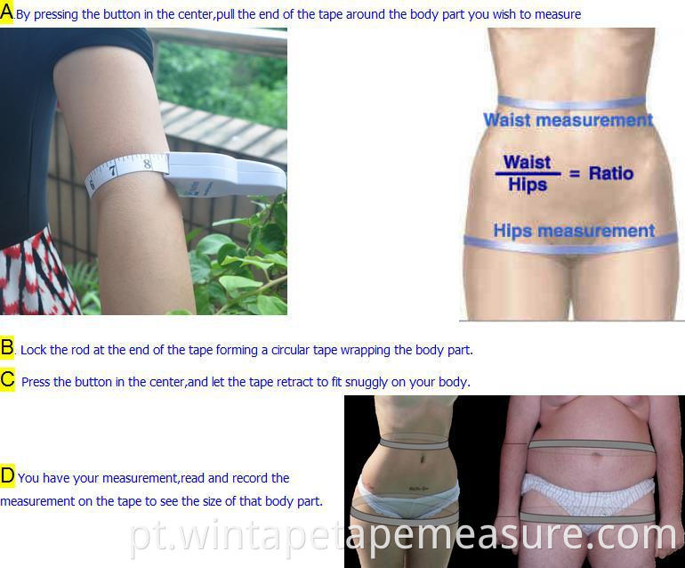 Dispositivo de medição de gordura corporal Wintape Personal Body Tester